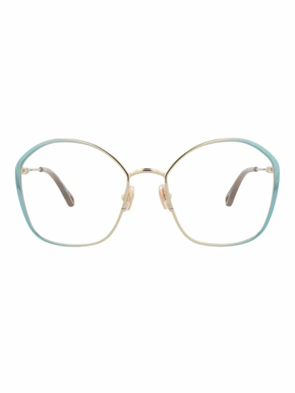 New CHLOE Teal Rim Gold Metal Butterfly Optical Glasses CH0017O 005 Authentic
